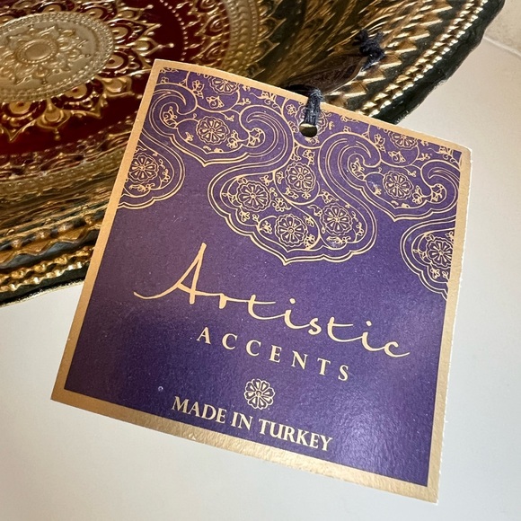 Fruit Bowl ~ Turkish Hand Crafted Large Decorated Glass  Bowl - Picture 7 of 9